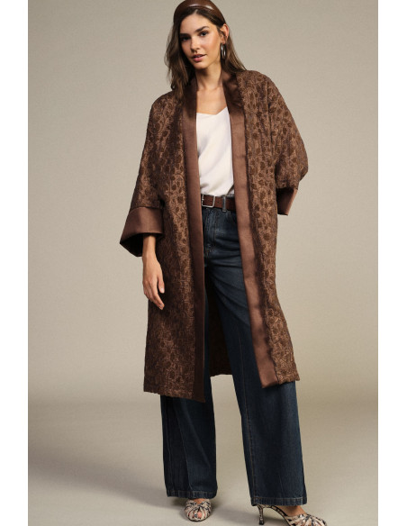 Manteau Duster en jacquard à manches larges Dixie - Vestiti Firmati...