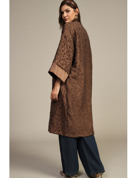 Cappotto Duster Jacquard Con Maniche Ampie Dixie