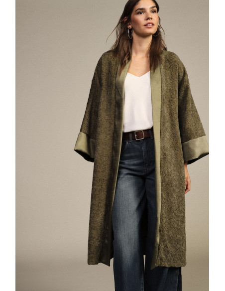 Manteau duster à bord lisse et manches amples Dixie