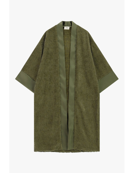 Duster Coat with Smooth Trim and Wide Sleeves Dixie