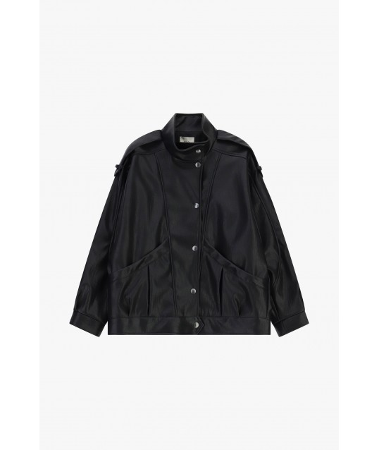 Dixie Biker-Style Jacket with Press Studs