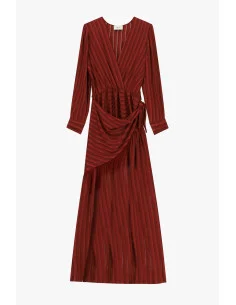 Robe longue croisée à franges et à manches longues Dixie 2