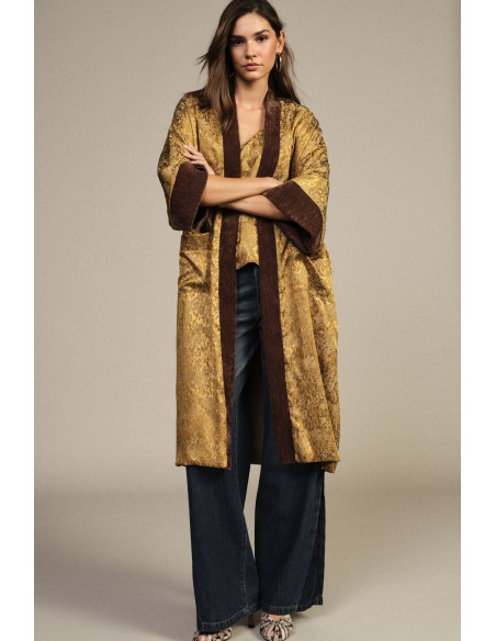 Cappotto Duster Con Maniche Ampie E Profili A Contrasto Dixie