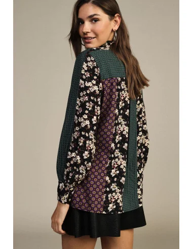 Camicia Fantasia Patchwork Con Motivo Floreale Dixie