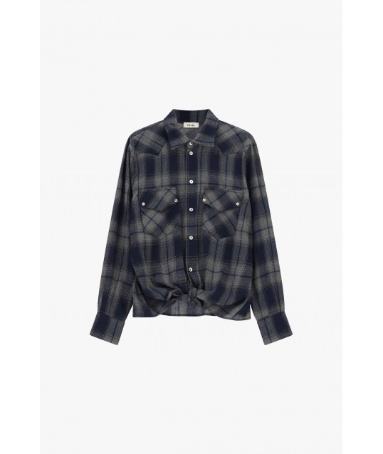 Dixie Checked Shirt with Two Pockets and Front Knot