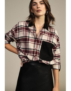 Chemise à carreaux avec poche et col contrasté Dixie - Vestiti Firm...