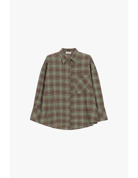 Chemise à carreaux avec clous et poche avant Dixie - Vestiti Firmat...