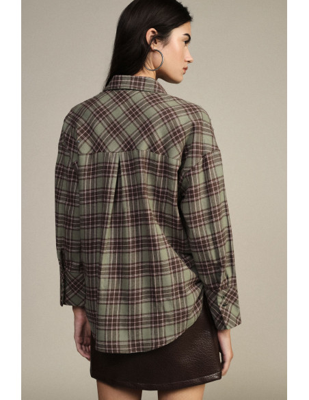 Dixie Checked Shirt with Studs and Front Pocket - Vestiti Firmati L...