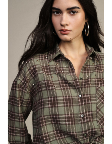 Chemise à carreaux avec clous et poche avant Dixie - Vestiti Firmat...