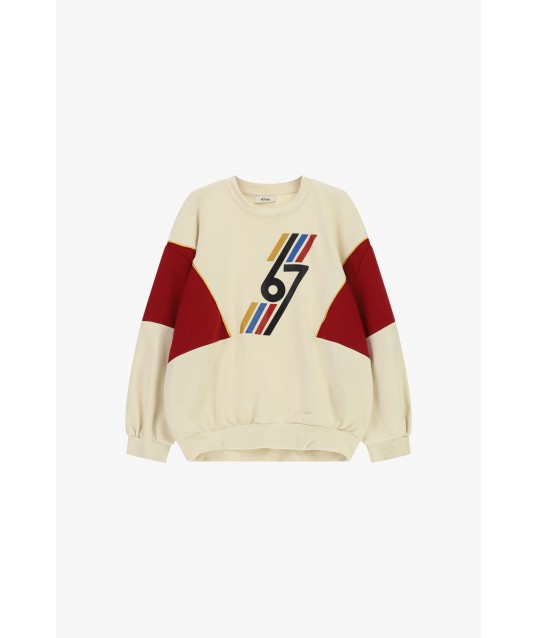 Sweat à col rond avec motifs graphiques et empiècements Dixie