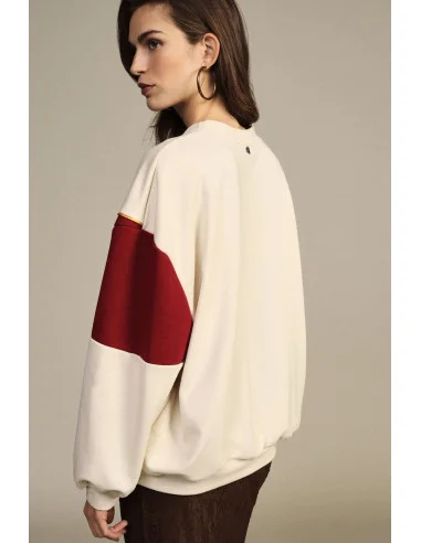 Sweat-shirt à col rond avec détails graphiques et empiècements Dixie