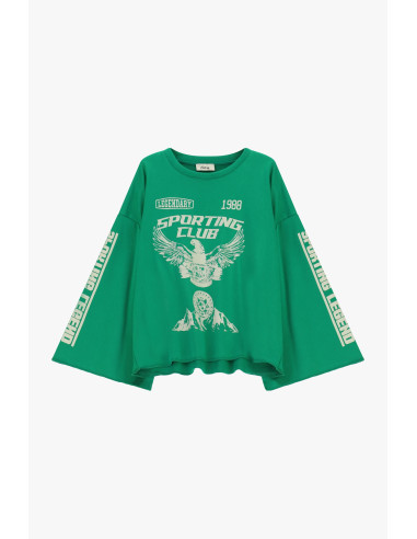 Sweat ample avec imprimé sur le devant et manches larges Dixie - Ve...