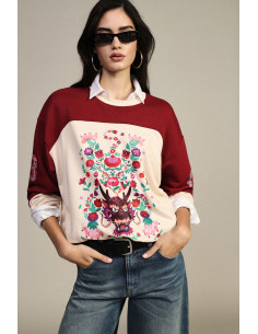 Sweat à col rond avec imprimé floral et détails graphiques Dixie - ...