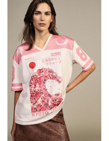 T-Shirt Maniche Corte Stampa Kyoto Grafica Dixie