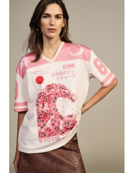 T-Shirt Maniche Corte Stampa Kyoto Grafica Dixie
