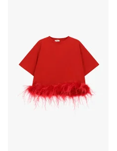 T-shirt à manches courtes avec plumes au bas Dixie 2