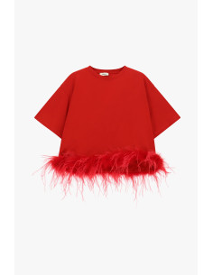 T-Shirt A Maniche Corte Con Piume Sul Fondo Dixie 2
