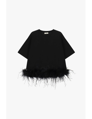 T-Shirt A Maniche Corte Con Piume Sul Fondo Dixie
