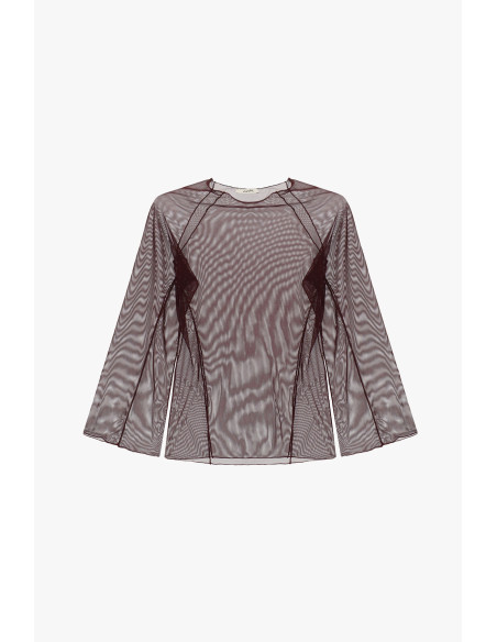 Maglia A Maniche Lunghe Trasparente Con Cuciture In Rilievo Dixie