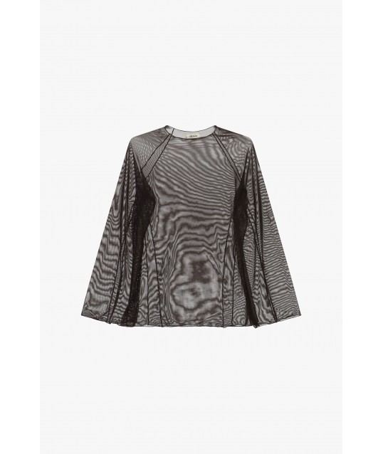Maglia A Maniche Lunghe Trasparente Con Cuciture In Rilievo Dixie