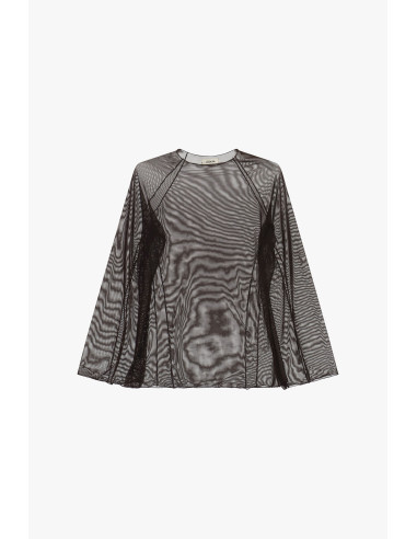 Maglia A Maniche Lunghe Trasparente Con Cuciture In Rilievo Dixie