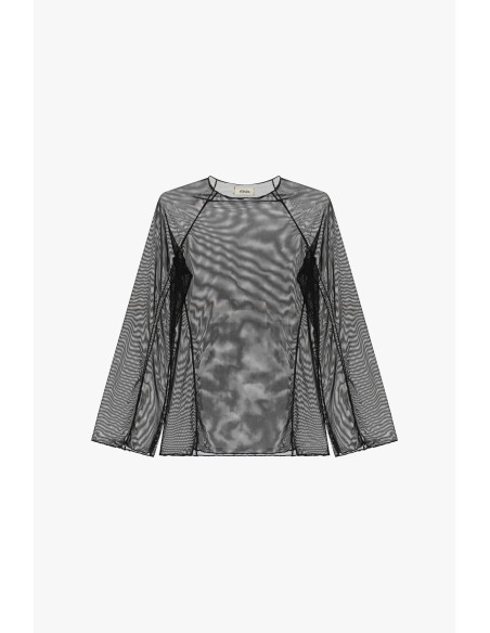 Maglia A Maniche Lunghe Trasparente Con Cuciture In Rilievo Dixie