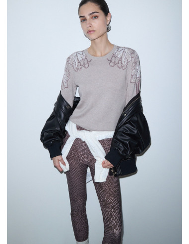 Liu Jo Jacquard Jumper with Rhinestones