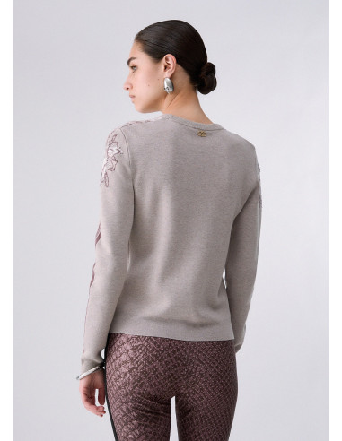 Pull jacquard à strass Liu Jo
