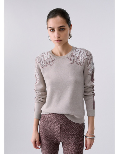 Pull jacquard à strass Liu Jo