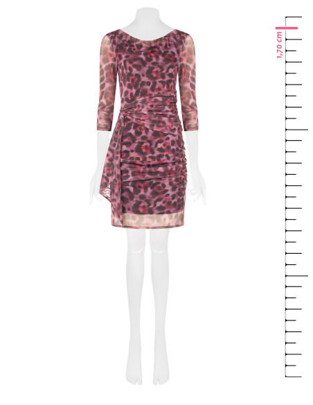 Robe courte en maille élastique à motifs tachetés et drapée « Rinascimento »