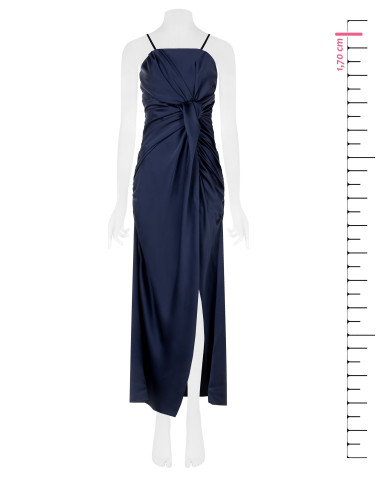 Long Satin Dress with Bow and Slit – Rinascimento