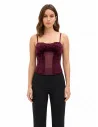 Rinascimento Velvet Bustier Top with Thin Straps