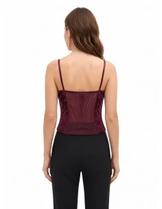 Rinascimento Velvet Bustier Top with Thin Straps 2