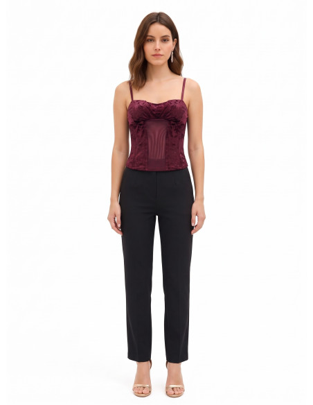Rinascimento Velvet Bustier Top with Thin Straps