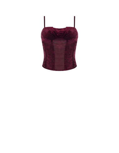 Haut bustier en velours à fines bretelles « Rinascimento »
