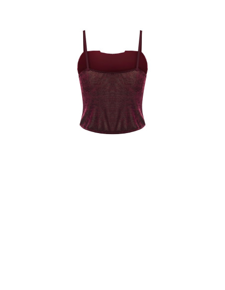 Haut bustier en velours à fines bretelles « Rinascimento »