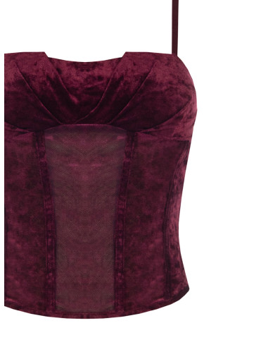 Rinascimento Velvet Bustier Top with Thin Straps