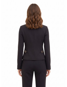 Veste blazer courte en tissu technique, sans revers, avec boucles décoratives « Rinascimento » 2