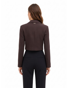 Giacca Blazer Crop Con Chiusura Asimmetrica In Poliviscosa Rinascimento 2