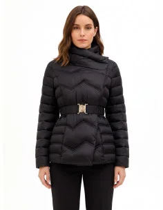 Rinascimento Short, Fitted Down Jacket with Wrap-Around Fastening and Elasticated Waistband