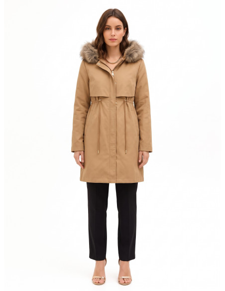 Rinascimento Long Parka with Drawstring and Removable Down Lining
