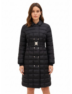 Rinascimento Long, Fitted Down Jacket with Collar and Elasticated Waistband