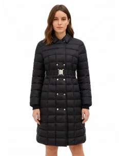 Rinascimento Long, Fitted Down Jacket with Collar and Elasticated Waistband