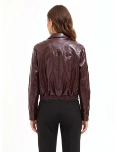 Veste en simili-cuir effet vieilli avec élastique au bas « Rinascimento » 2