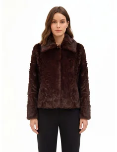 Veste en fausse fourrure à effet ondulé avec boutons escamotables « Rinascimento »