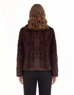 Rinascimento Wavy-Effect Faux Fur Jacket with Concealed Buttons 2