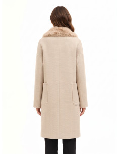 Manteau long à épines avec grandes poches et col en fausse fourrure amovible « Rinascimento » 2