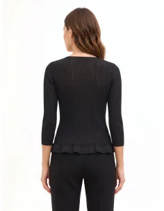 Haut moulant et cintré en fil de lurex, avec encolure en V de style Rinascimento 2