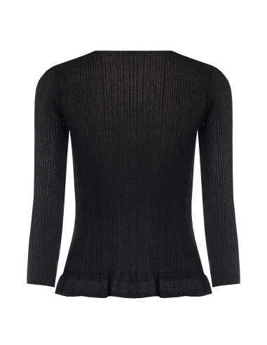 Haut moulant et cintré en fil de lurex, avec encolure en V de style Rinascimento