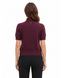 Pull à manches courtes en mélange de viscose et de laine, motif à losanges avec lurex « Rinascimento » 2